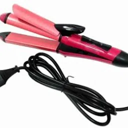 NPJ Creations WOMEN'S HAIR STRAIGHTENER NHC 2009 PRESSING MACHINE PINK Hair Straightener-image-1