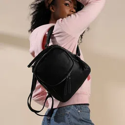 HAUTE SAUCE by Campus Sutra Textured Backpack image 3