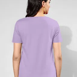 zentworld Pack of 3 Women Printed Round Neck Cotton Blend Multicolor T-Shirt image 4