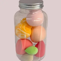 anshaura Professional Makeup Sponge Set with Storage Bottle for Blending – 7Pcs Multi clr-picture-34