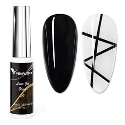 VENALISA Soak Off UV & LED Painting Liner Gel Nail Polish -  09 Black 8ml-picture-44