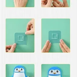 webdealz Plastic Penguin Design Wall Mounted Storage Organizer for Bathroom/Kitchen Etc x2.97 Storage Basket image 4