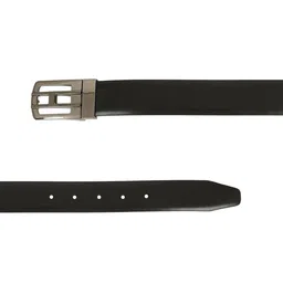 ZEVORA Men Black & Brown Textured PU Reversible Formal Belt image 2