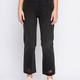 CAMLA Women Mid-Rise Ripped Cotton Jeans-image-9