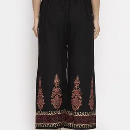 Clora Creation Women Pack of 2 Black Ethnic Motifs Hem Design Knitted Palazzos image 4