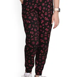 BAESD Girls Floral Printed Mid-Rise Pure Cotton Joggers-picture-23