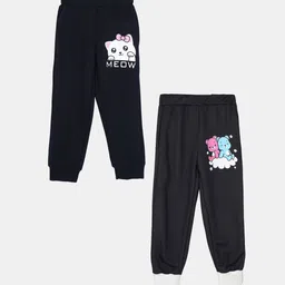 Wyld Sprog Girls Pack Of 2 Printed Cotton Joggers-picture-43