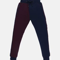Status Quo Boys Maroon & Navy Blue Colourblocked Jogger-picture-0