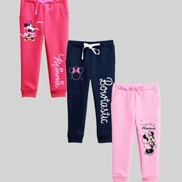 Disney By Miss and Chief Girls Pack Of 3 Typography Printed Mid-Rise Joggers-image-33