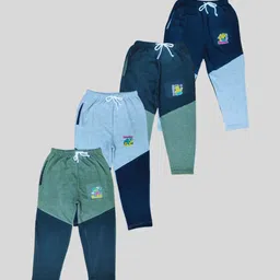 Seyor Kids Pack Of 4 Colourblock Mid Rise Track Pants-picture-46