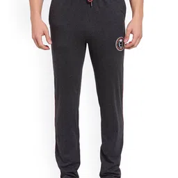 SPORTO Men Grey Melange Solid Iron Man Logo Track Pants-picture-37