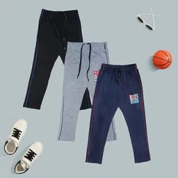 CHIMPRALA Boys Pack Of 3 Cotton Track Pants-picture-53