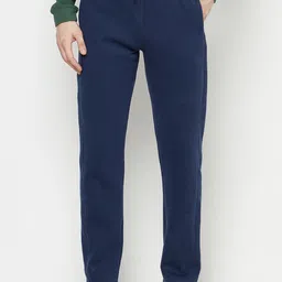 Octave Men Blue Solid Cotton Track Pants-image-35