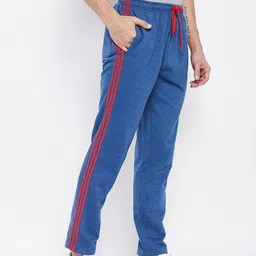 Adobe Men Blue & Red Striped Track Pants image 5