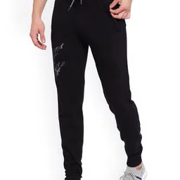 Sporto Men Plus Size Black Solid Regular Fit Cotton Joggers image 5
