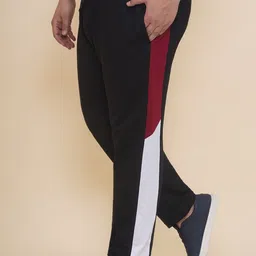 John Pride Men Plus Size Striped Regular Fit Cotton Track Pants image 3