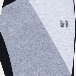 Status Quo Boys Black & Grey Printed Pure Cotton Track Pants image 4