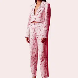 Muvazo Women Abstract Printed Mid Rise Trouser image 2