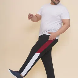 John Pride Men Plus Size Striped Regular Fit Cotton Track Pants image 5