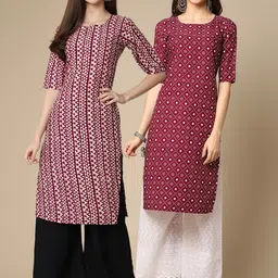 7threads KALINI 2 Women Multicoloured Geometric Printed Crepe Kurta-picture-15