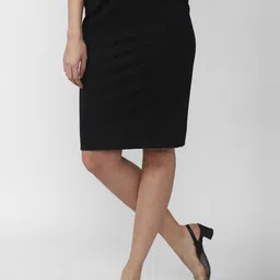 Van Heusen Woman Women Black Solid Straight Pencil Skirt-picture-24