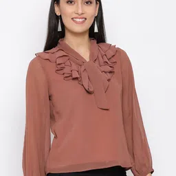 DRAAX Fashions Tie-Up Neck Top-picture-20
