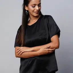 Chemistry Round Neck Satin Top-image-17