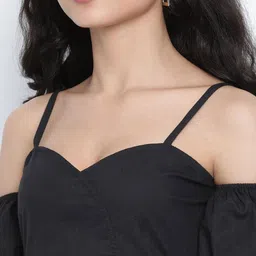 DRAAX Fashions Cold Shoulder Puff Sleeves Top image 2