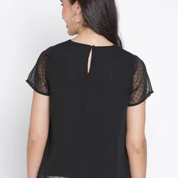 DRAAX Fashions Self Design Short Sleeves Pleated Top image 5