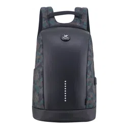 Arctic Fox Unisex Black & Navy Blue Solid Slope Anti Theft Backpack With USB Charging image 1