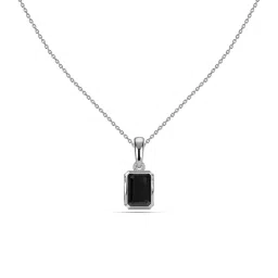 ornate jewels 925 Silver 1.60 Carat Octagon Black Spinel Shadowed Grace Necklace for Women & Girls image 1