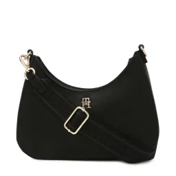 tommy hilfiger accessories Tommy Hilfiger Black Pu Solid Sling bag with Strap-picture-11
