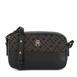 tommy hilfiger accessories Tommy Hilfiger Black Polyester Printed Sling bag-picture-27
