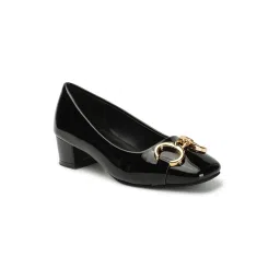 ELLE Black Square Toe Party Wear Pumps image 4