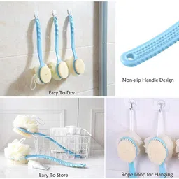 mutlioz Pa-Bath Brush 2 IN 1 Back Body Bath Brush with Bristles and Loofah Back Scrubber image 4