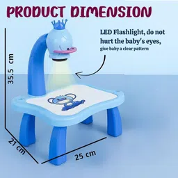 niyamat Drawing Projector Table Set Blue Led Drawing Board for Kids image 2