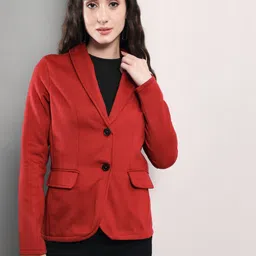 tandul Women Solid Single Breasted Casual Blazer image 1
