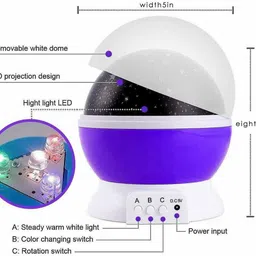 fitaza Star Master Rotating 360 Degree Moon Night Light Lamp Projector Night Lamp image 2