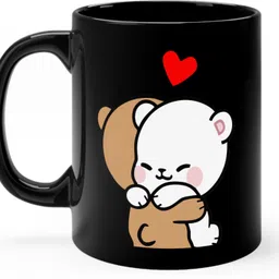 couples emotion bubu dudu Mocha milk Hug Black Gift For Couple / bestfriend Ceramic Coffee Mug-picture-24