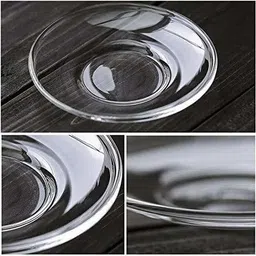 keitsi Pack of 6 Glass Clear Glass Saucer Set of 6Only Saucers Without Cup image 4
