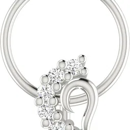 avsar Samita 14kt Cubic Zirconia White Gold Nose Wire-picture-14