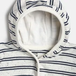 MINI KLUB Boys Grey & Black Striped Lightweight Hooded Tailored Jacket image 3