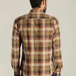 Indian Terrain Chiseled Slim Checked Printed Slim Fit Spread Collar Cotton Casual Shirt image 3