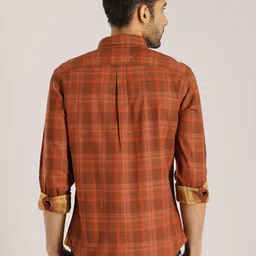 Indian Terrain Chiseled Slim Fit Tartan Checked Pure Cotton Casual Shirt image 3