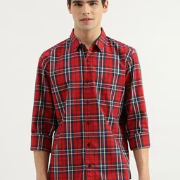 United Colors of Benetton Checked Cotton Spread Collar Slim Fit Curved Casual Shirt-picture-24