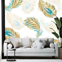 Wallpics Blue & White Abstract Printed Self Adhesive Wall Sticker-image-48