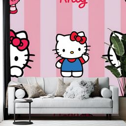 Wallpics Pink & White Cartoon Characters Printed Self Adhesive Wall Sticker-picture-14