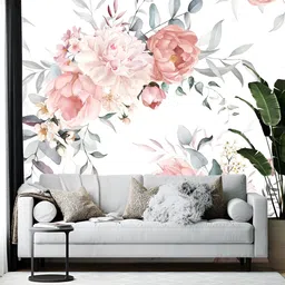 Wallpics White & Pink Floral Printed Self-Adhesive Wall Sticker-image-54