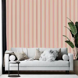 Wallpics Beige & Pink Striped Self-Adhesive Wallpaper-image-51