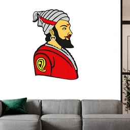 Wallpics Red & Grey Chatrapathi Shivaji Printed Waterproof Wall Sticker-picture-19